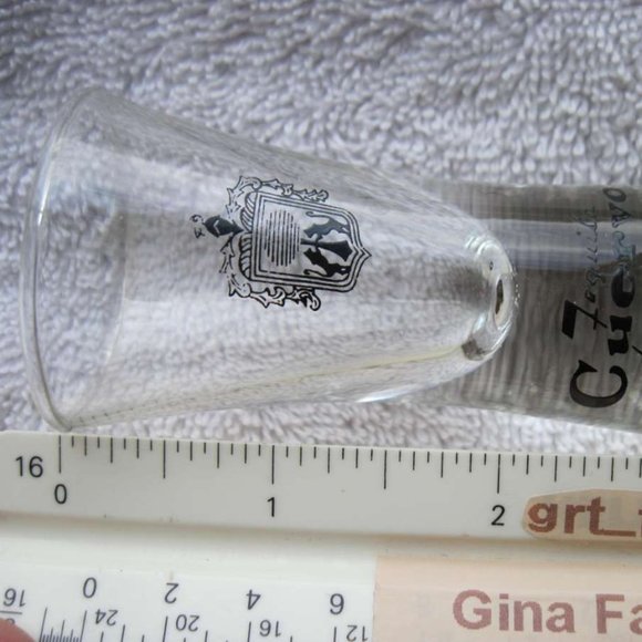 Tequila Cuervo Printed Crest Symbol Small Clear Shot Glass Jose Drink Mexico - Picture 2 of 6